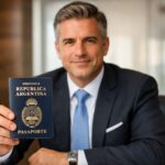 Argentine passport and investment documents on desk highlighting citizenship by investment program benefits for a second passport in 2025