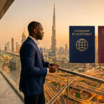 Second passport and UAE residency documents on desk, citizenship by investment strategy for Nigerian professionals seeking lawful residency