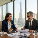 UAE Golden Visa 2026 investor consultation with property documents, compliance checklist, and second passport planning for global mobility